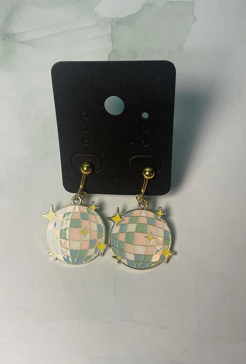 Disco Ball Clip On Earrings