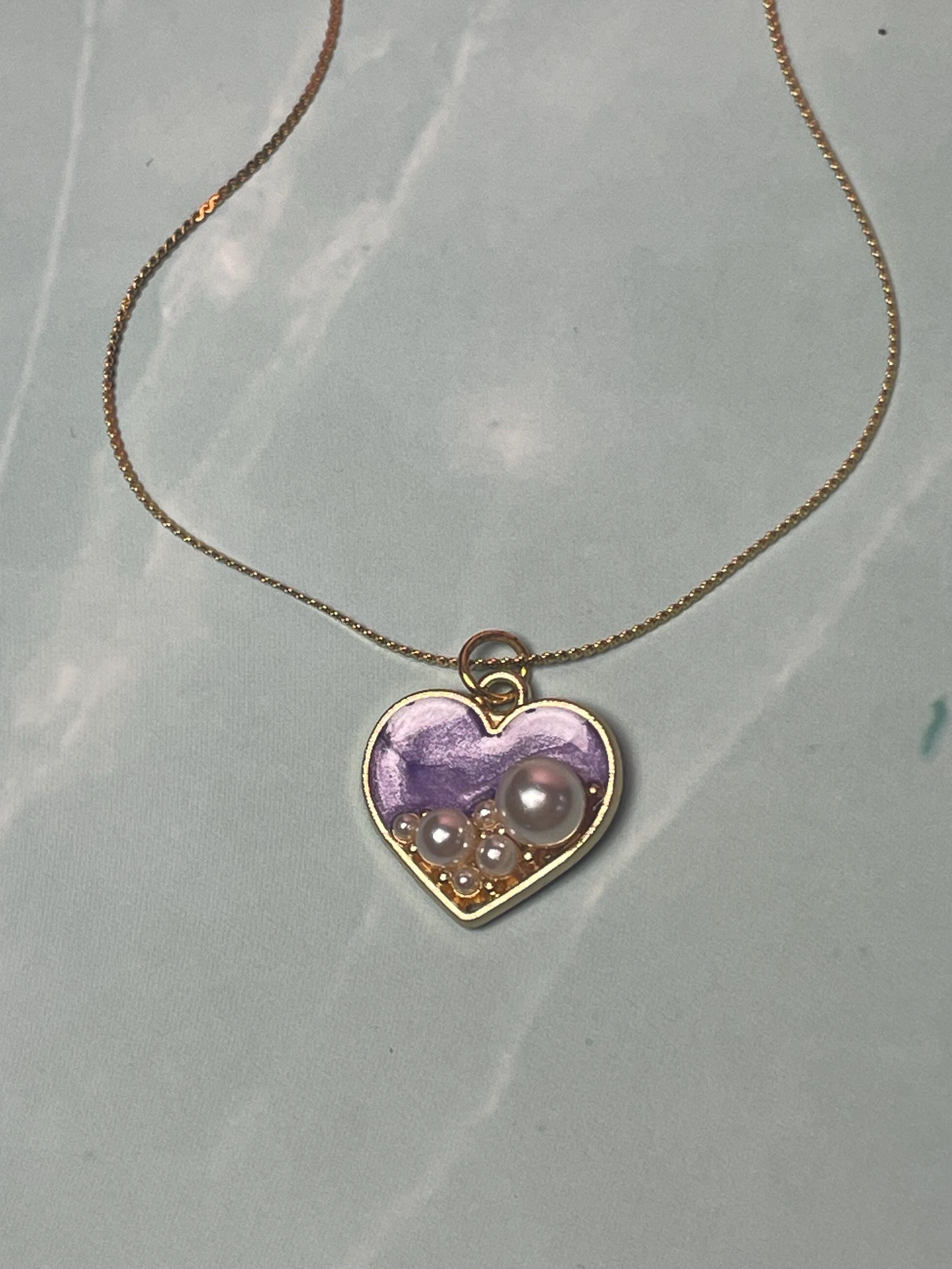 Purple Aphrodite's Heart Necklace