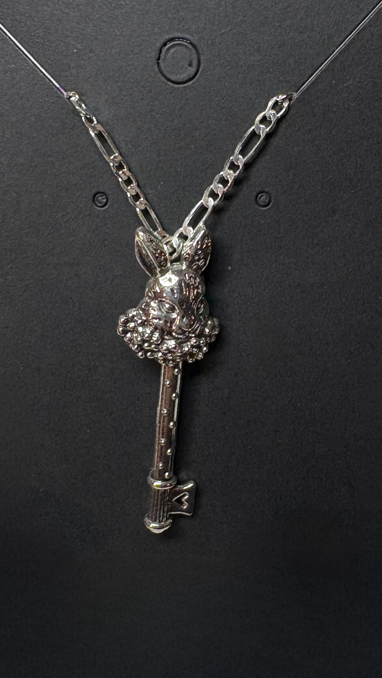 The White Rabbit Long Necklace | Silver