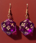 Purple D20 Earrings | Silver| Dungeons and Dragons