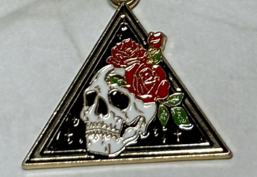 Gold Goth Butterfly/ Skull Keychain