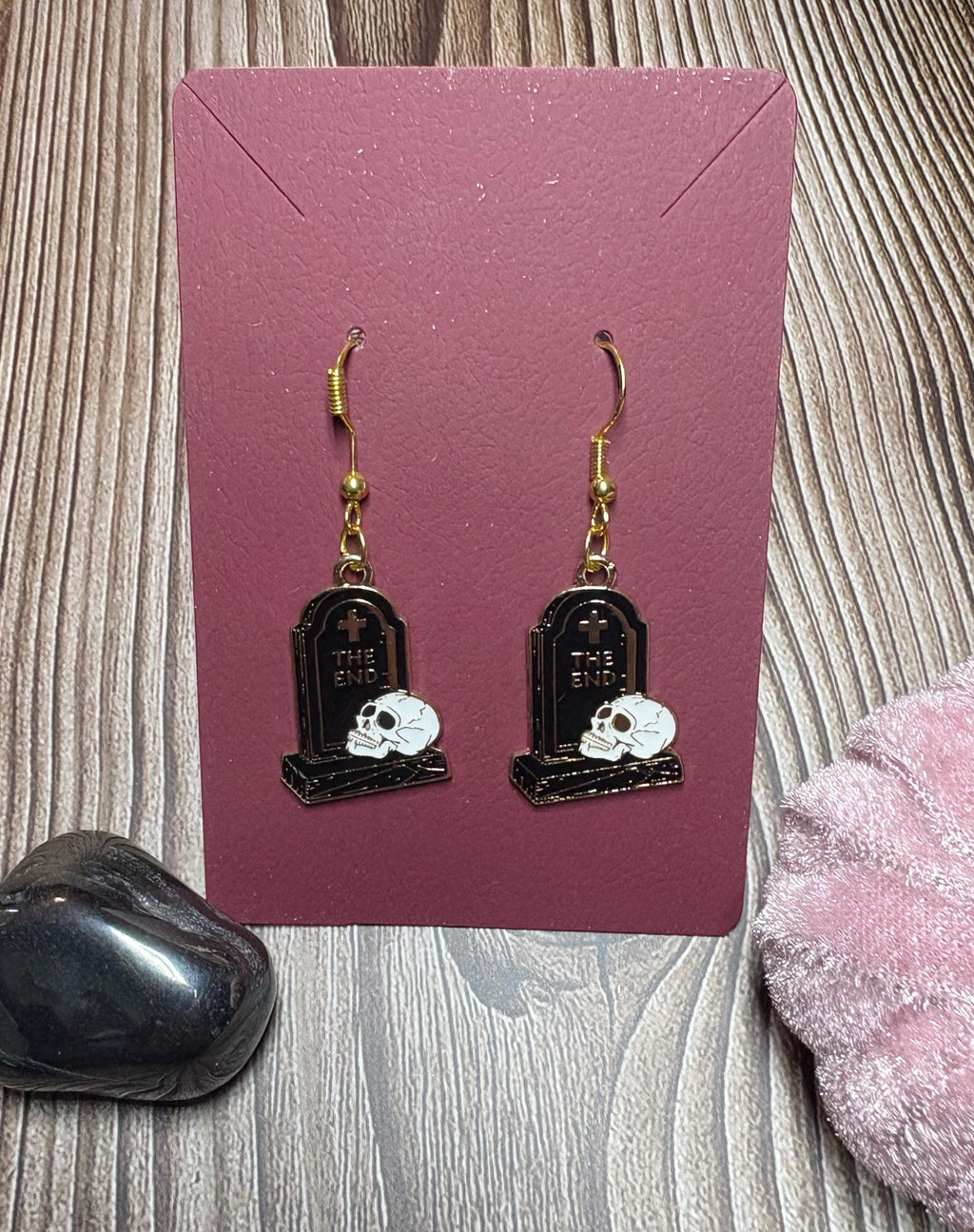 The End Tombstone Earrings | Gold
