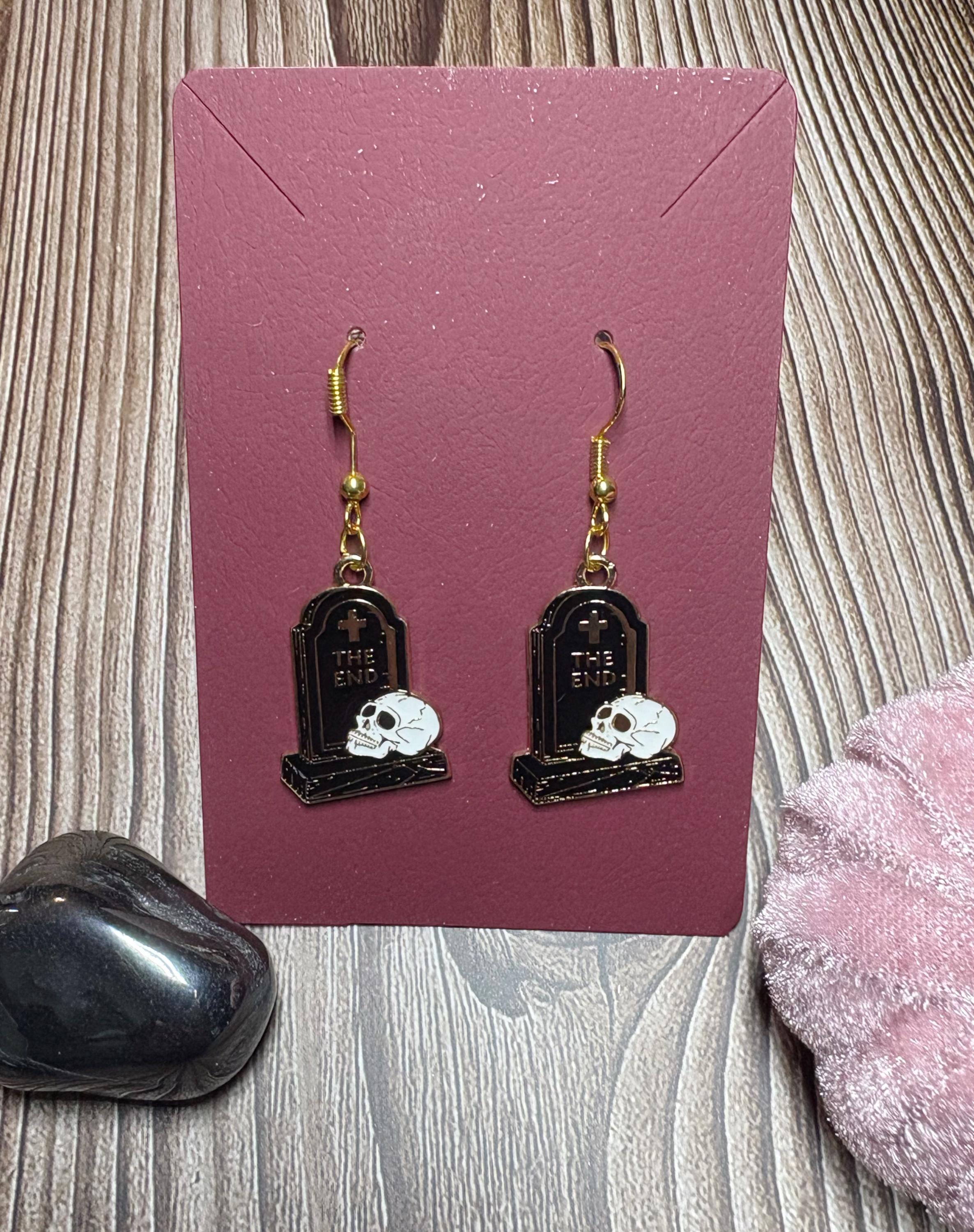The End Tombstone Earrings | Gold