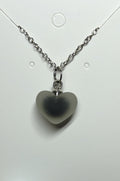 Faux Fogged Glass Heart Necklace | Black