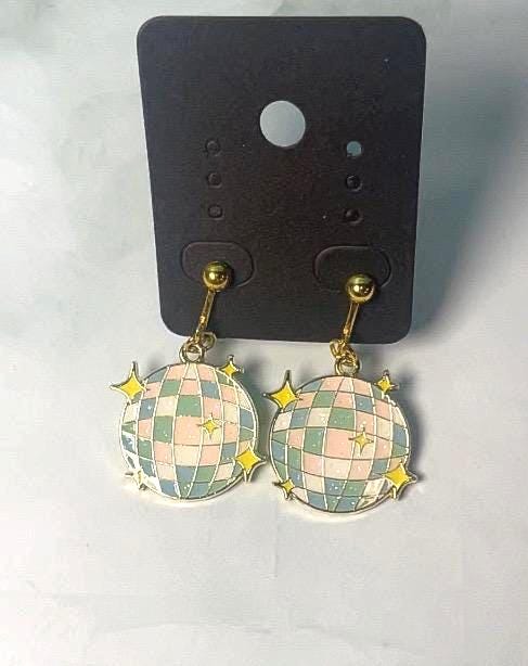 Disco Ball Clip On Earrings
