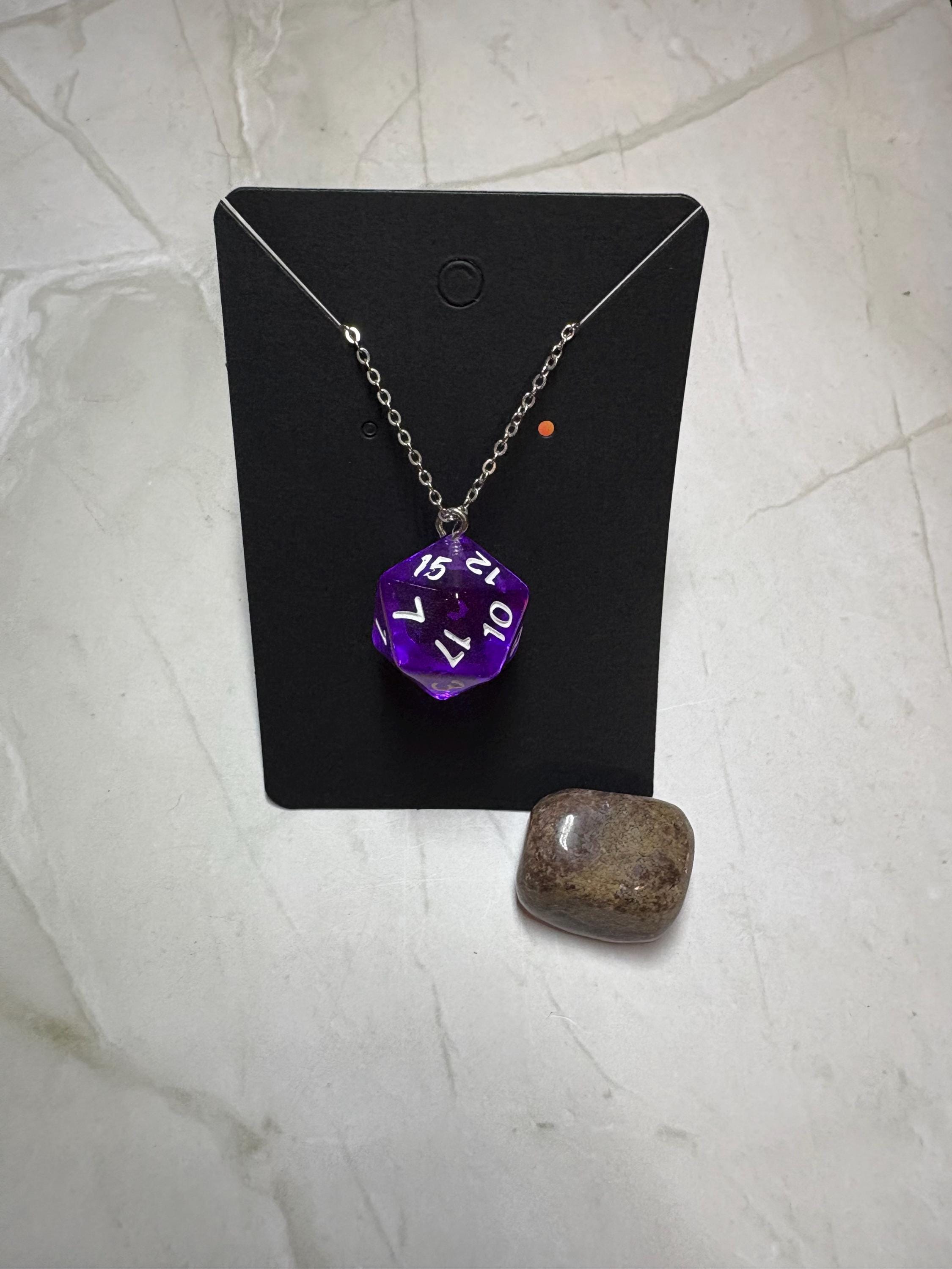 Purple D20 Necklace