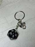 Black D20 Keychain