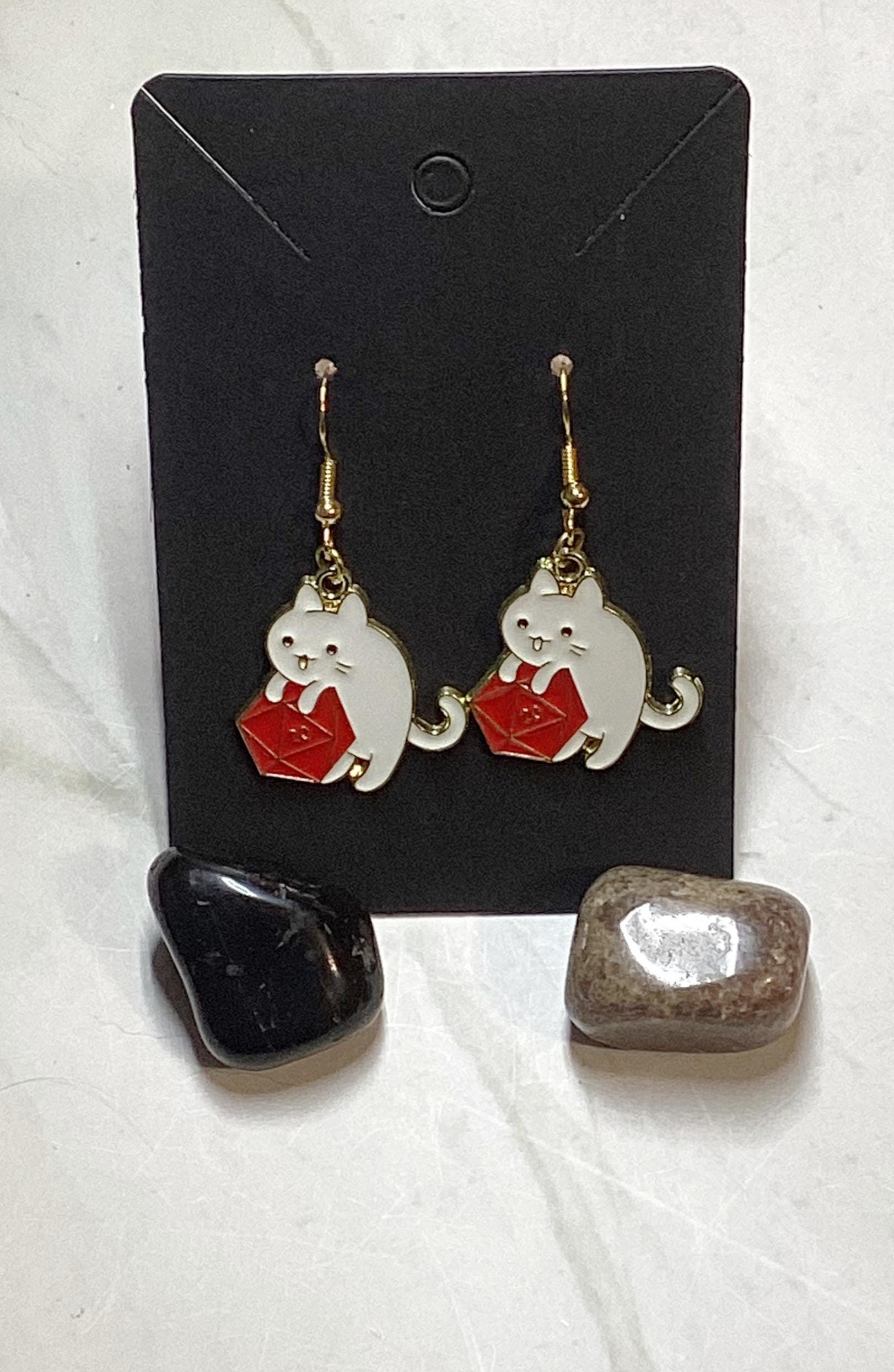 D20 Cat Earrings