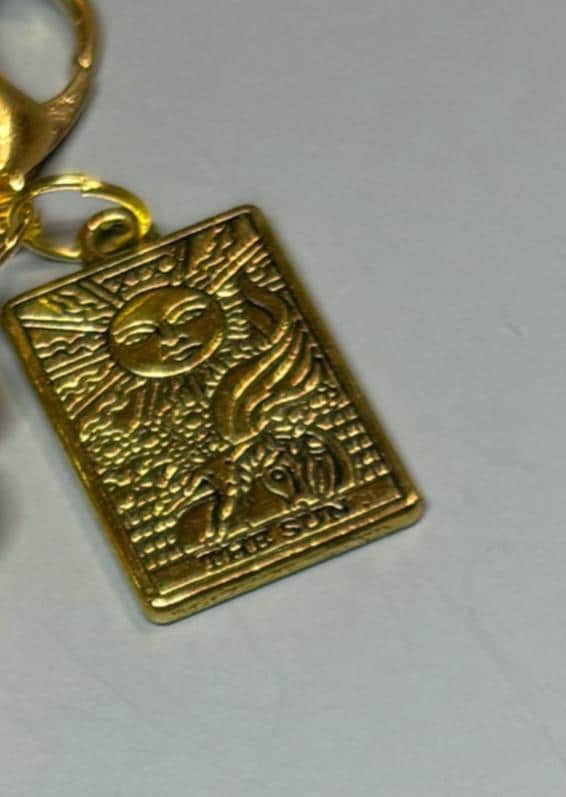 The Sun Tarot Bag Charm - Gold