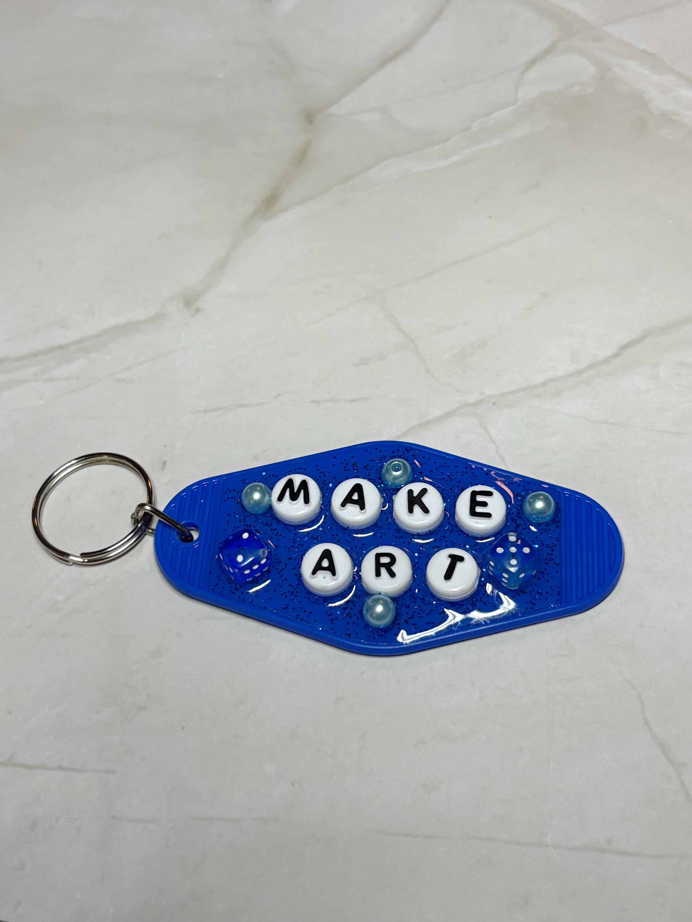 Blue ‘make art ‘ Keychain