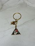 Gold Goth Butterfly/ Skull Keychain