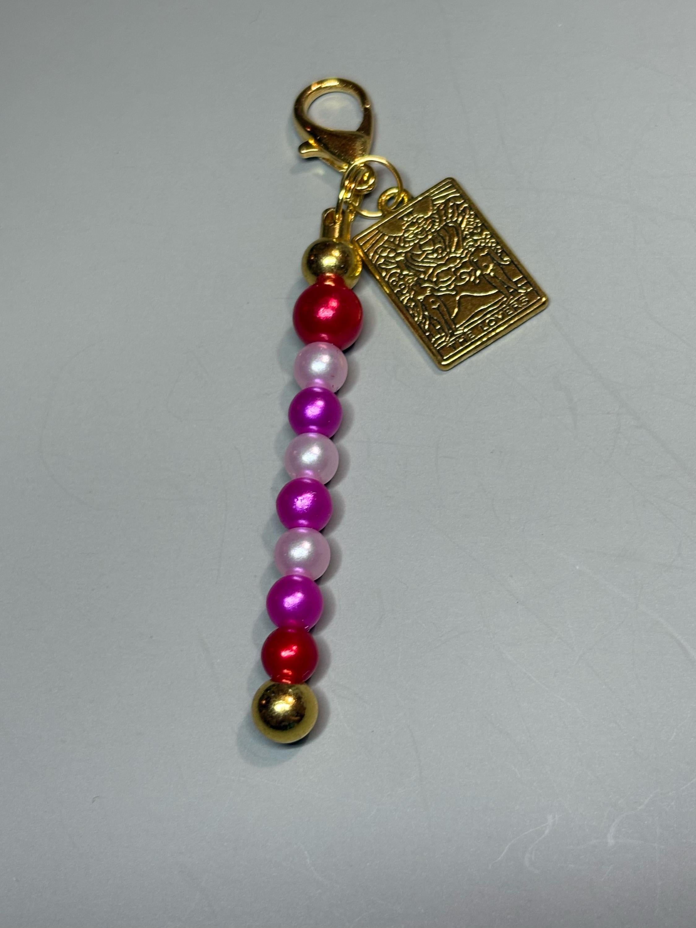 The lovers tarot bag charm - Gold
