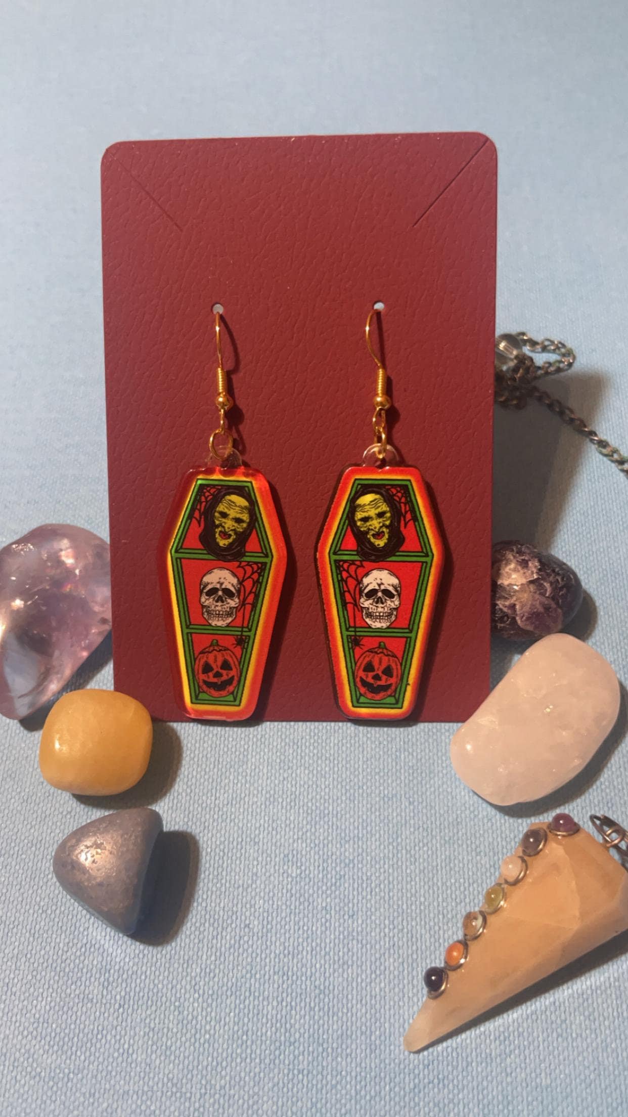 Creature Feature Coffin Earrings | Gold