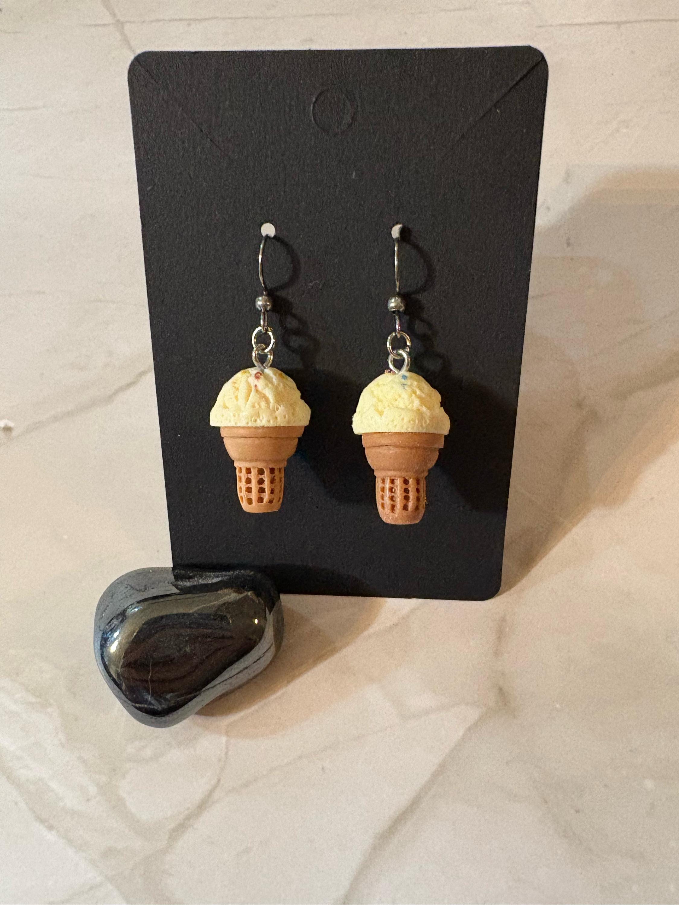 Vanilla Plastic Ice Cream Earrings