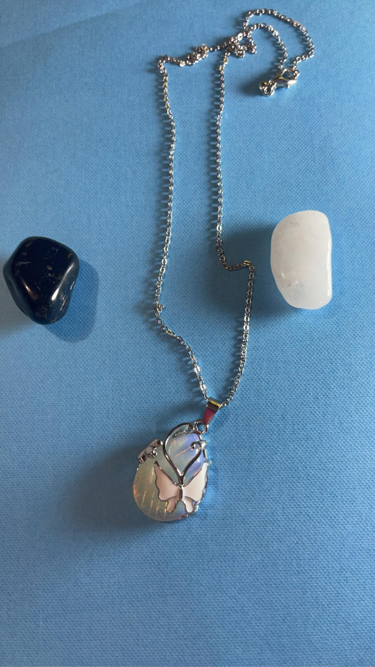 Moon Stone Butterfly Necklace