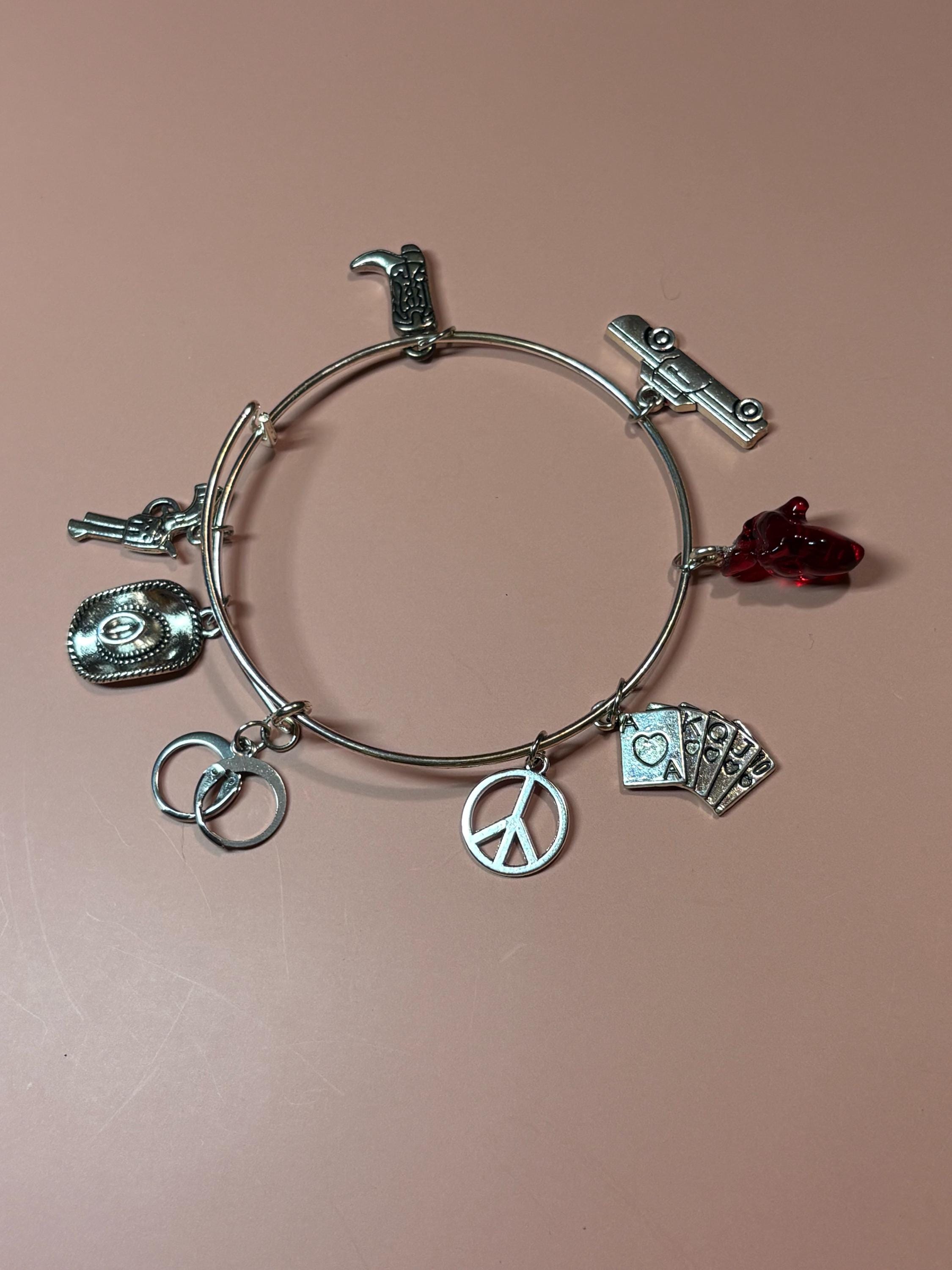 Duster themed silver bangle