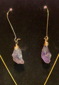 Raw Amethyst Drop Earrings