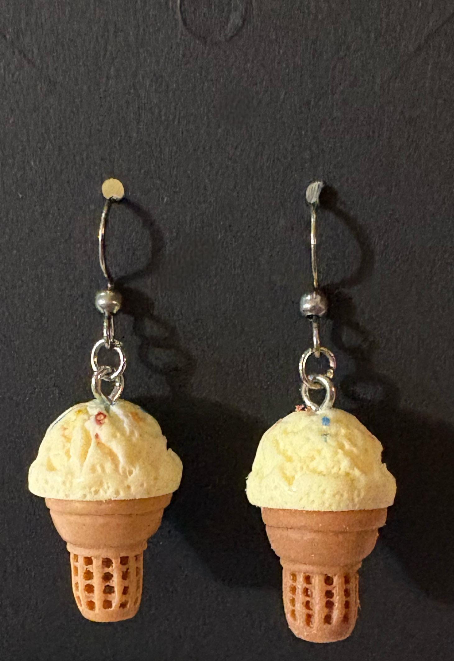 Vanilla Plastic Ice Cream Earrings