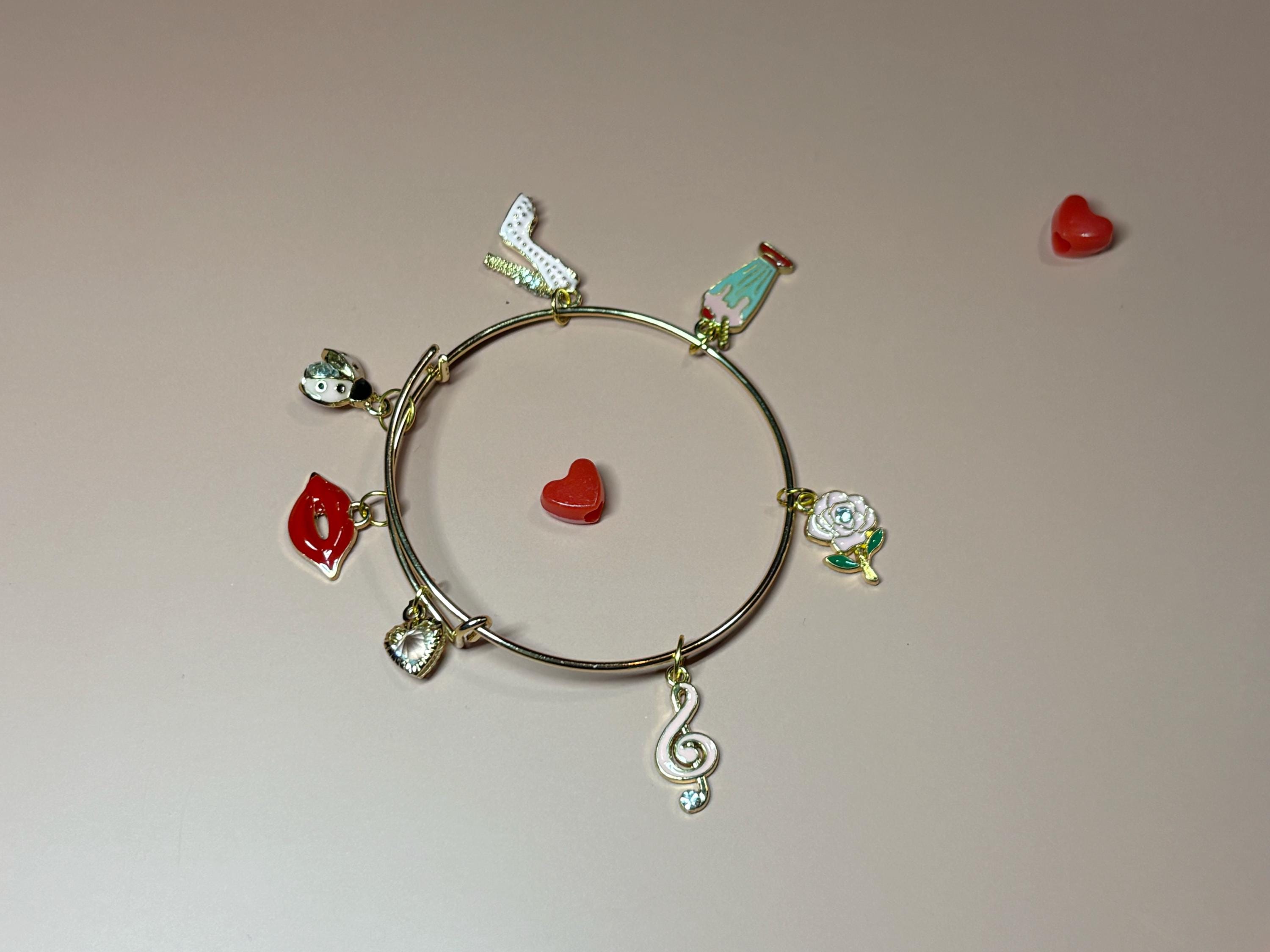 Malt shop romance gold bangle