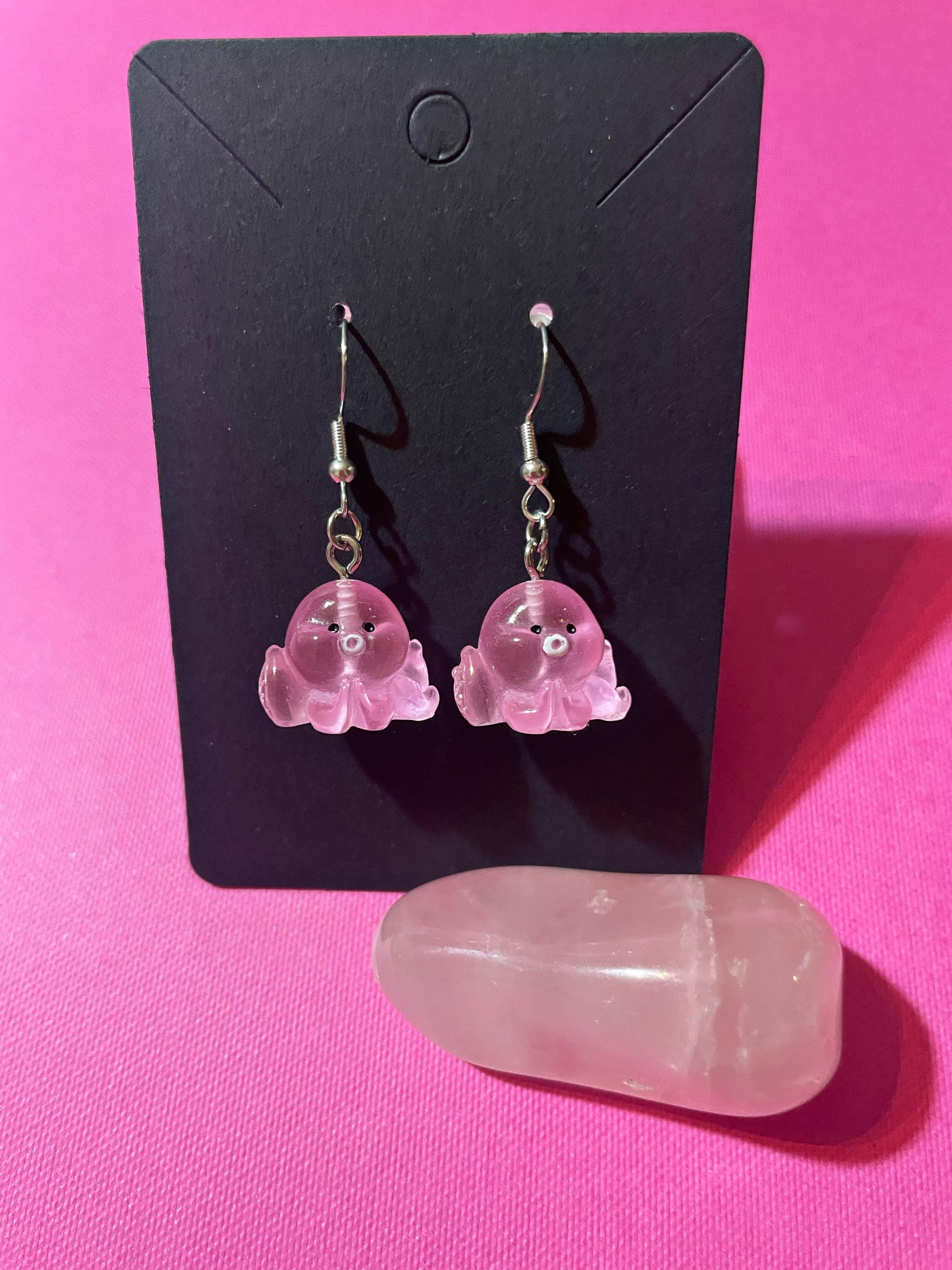 Pink Octopus Earrings