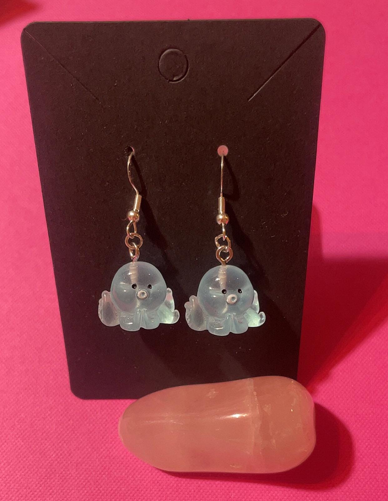 Blue Octopus Earrings