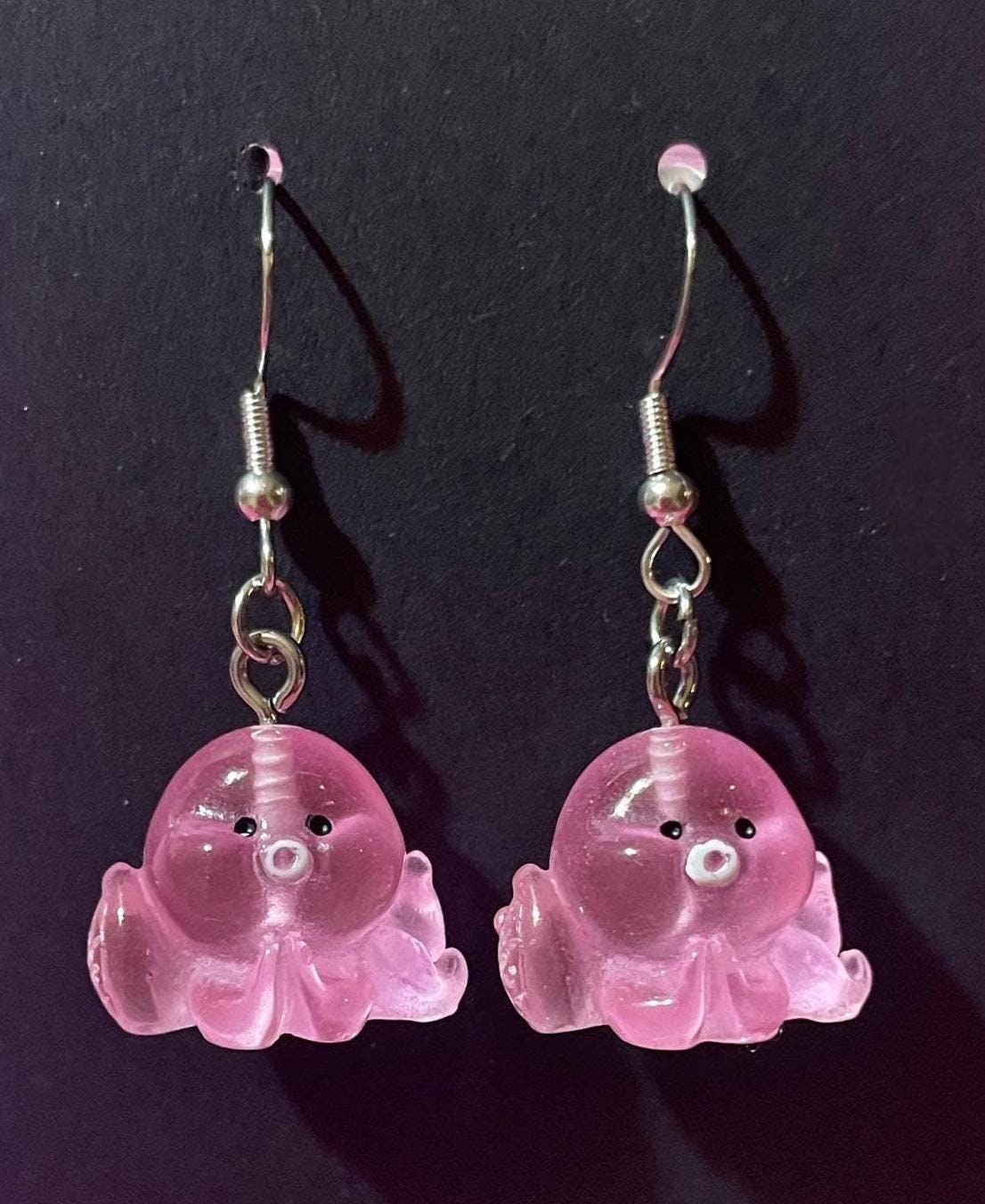 Pink Octopus Earrings