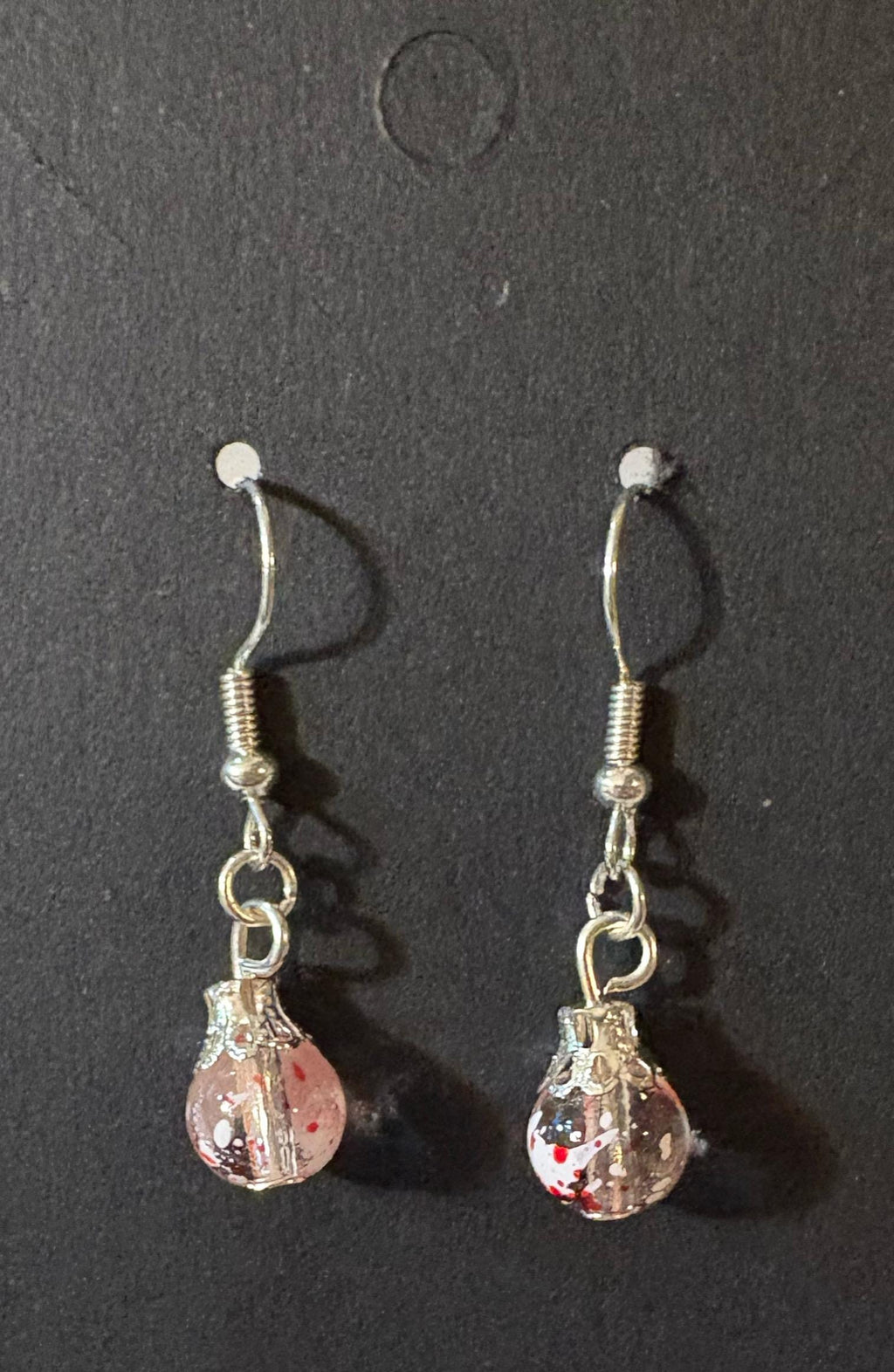 Pink Glass Globe Earrings