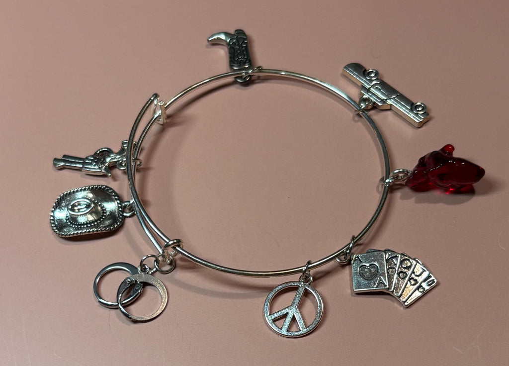 Duster themed silver bangle