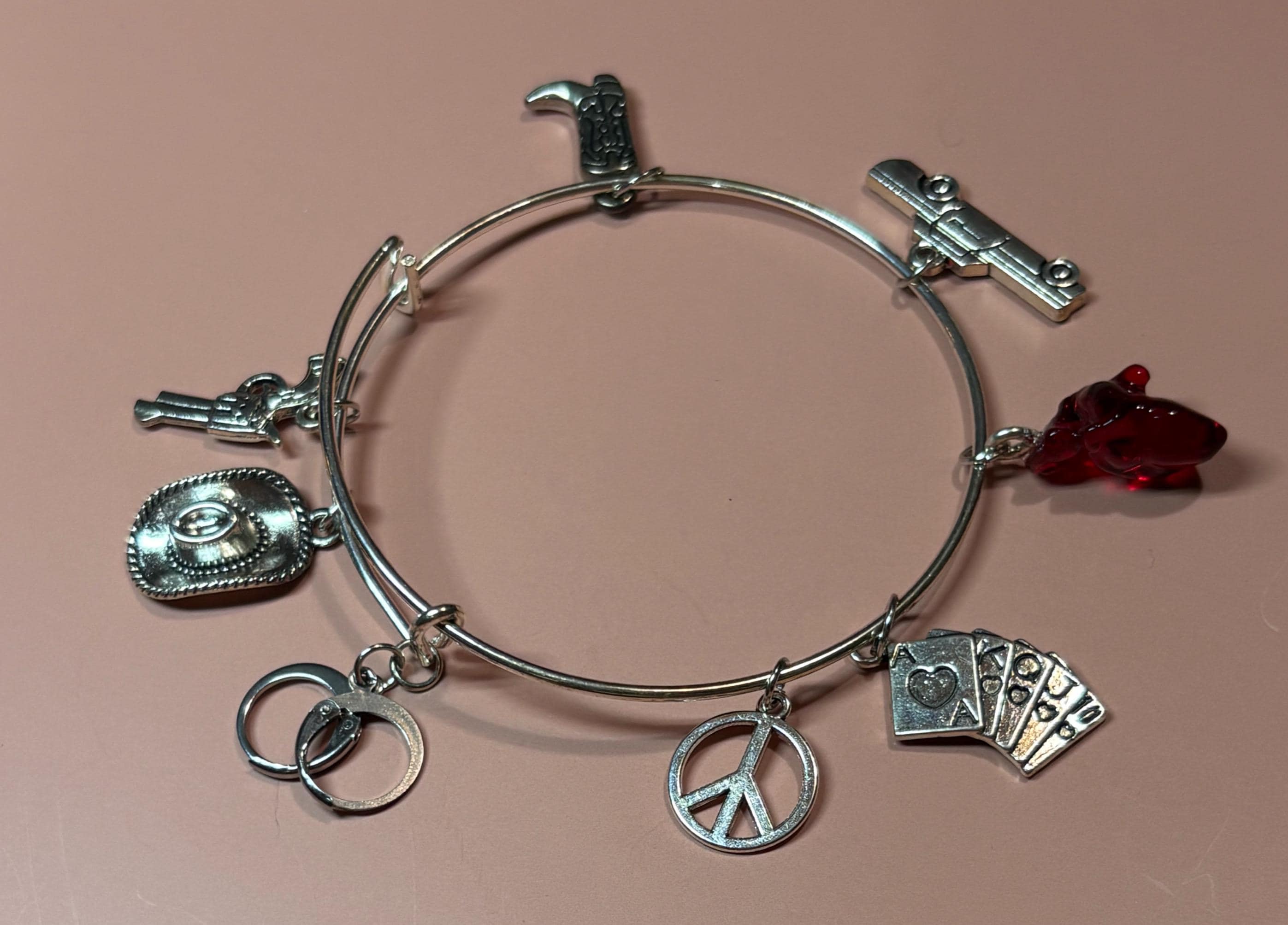 Duster themed silver bangle