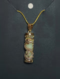 Gold Dragon Jade Pendant Necklace