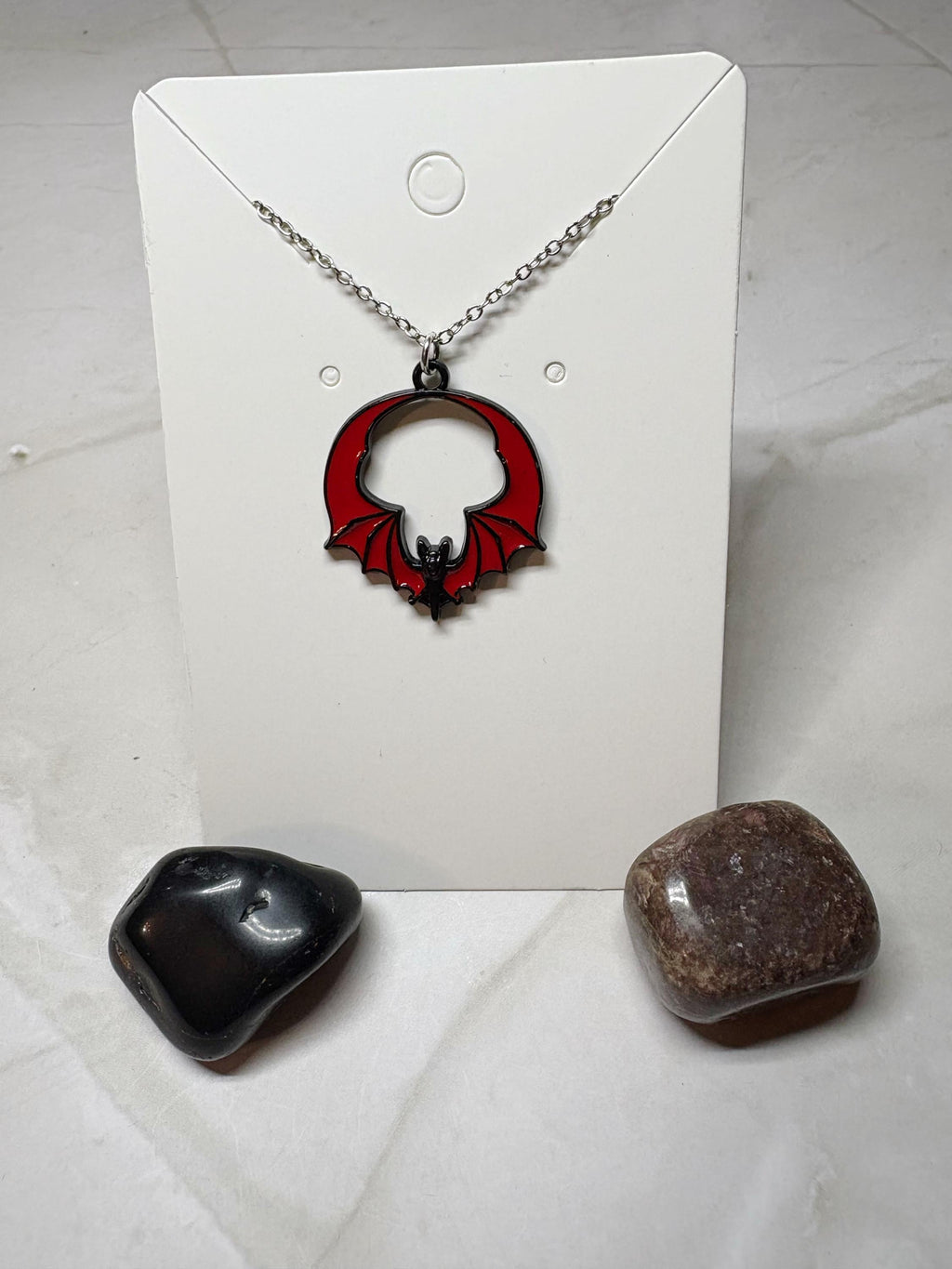 Vampire Goth Bat Necklace | Red