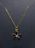 Black Flower Necklace | Gold