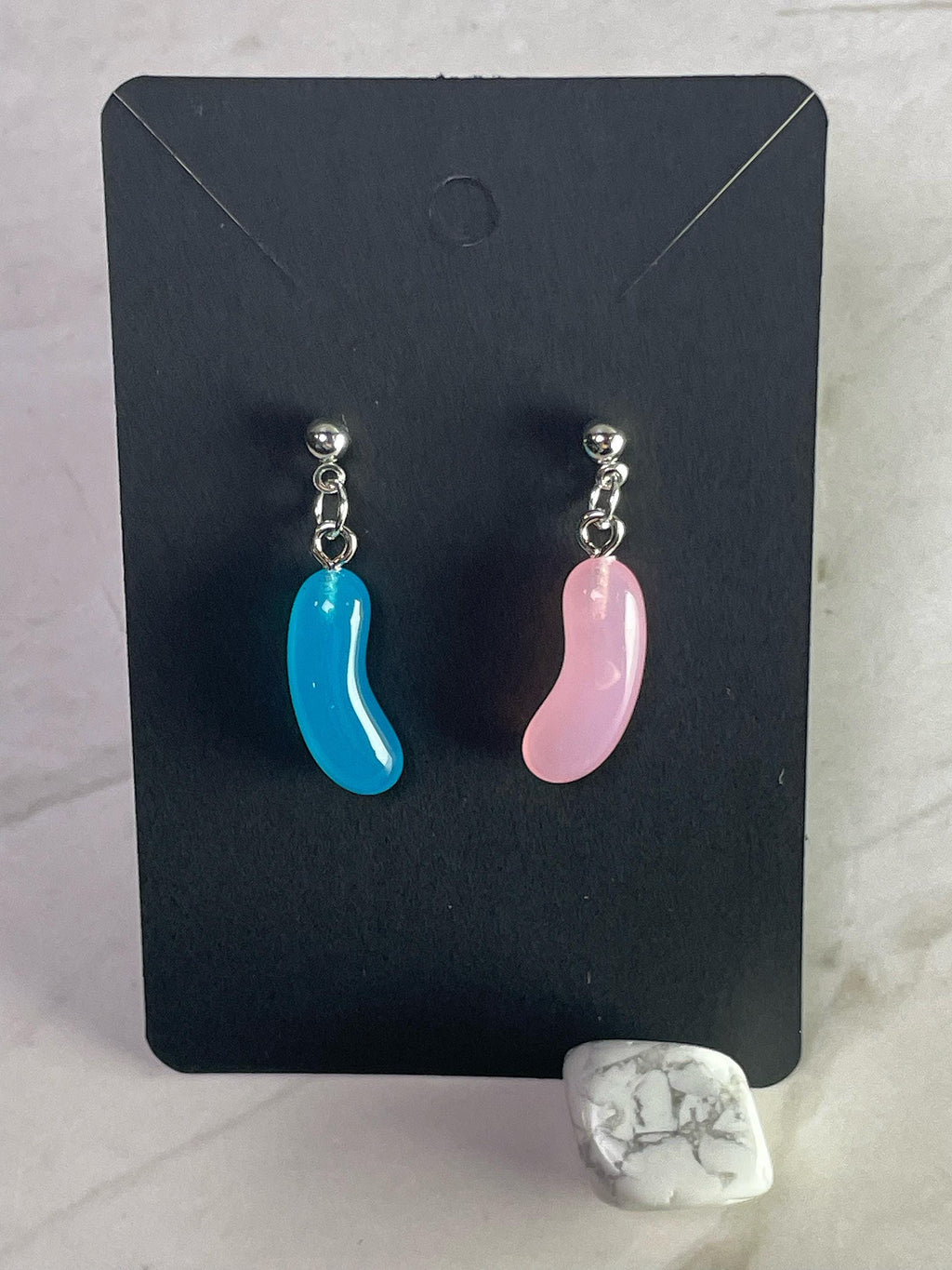 Cotton Candy Jelly Bean Stud Dangle Earrings