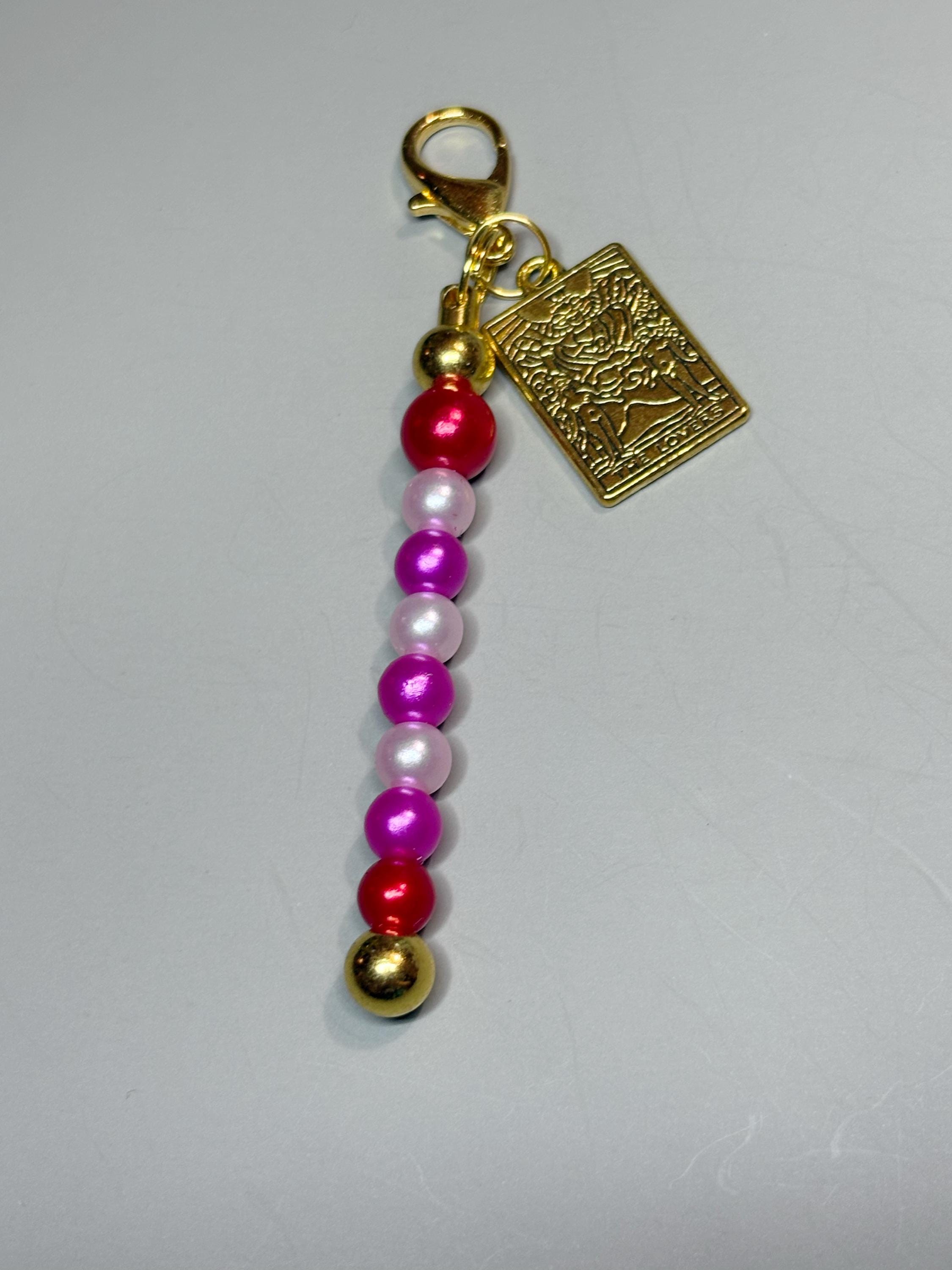The lovers tarot bag charm - Gold