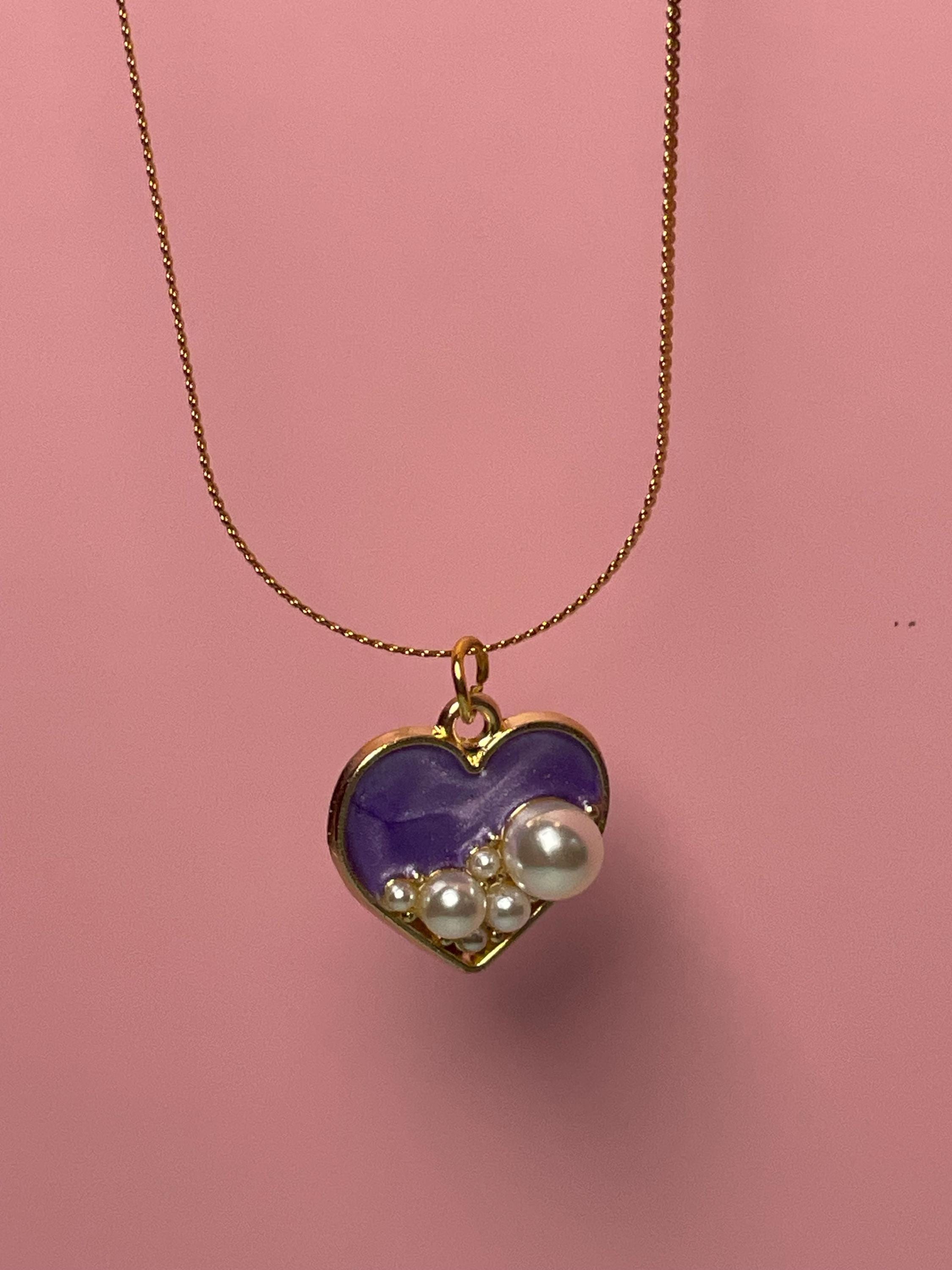 Purple Aphrodite's Heart Necklace