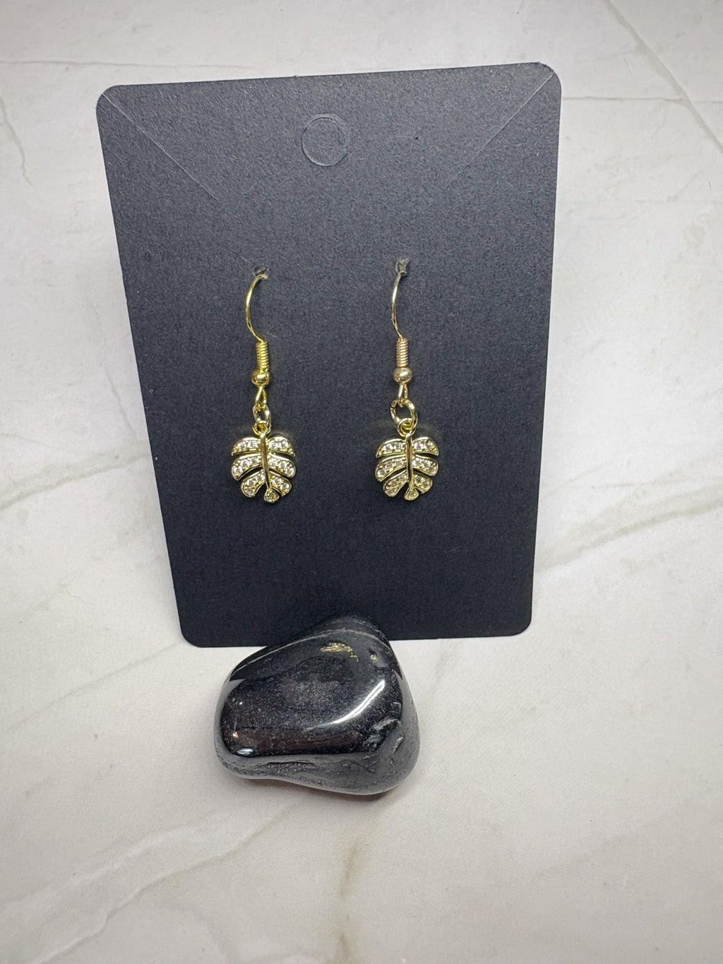 Dainty Gold Leaf Earrings