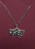 Silver Theater Mask Necklace