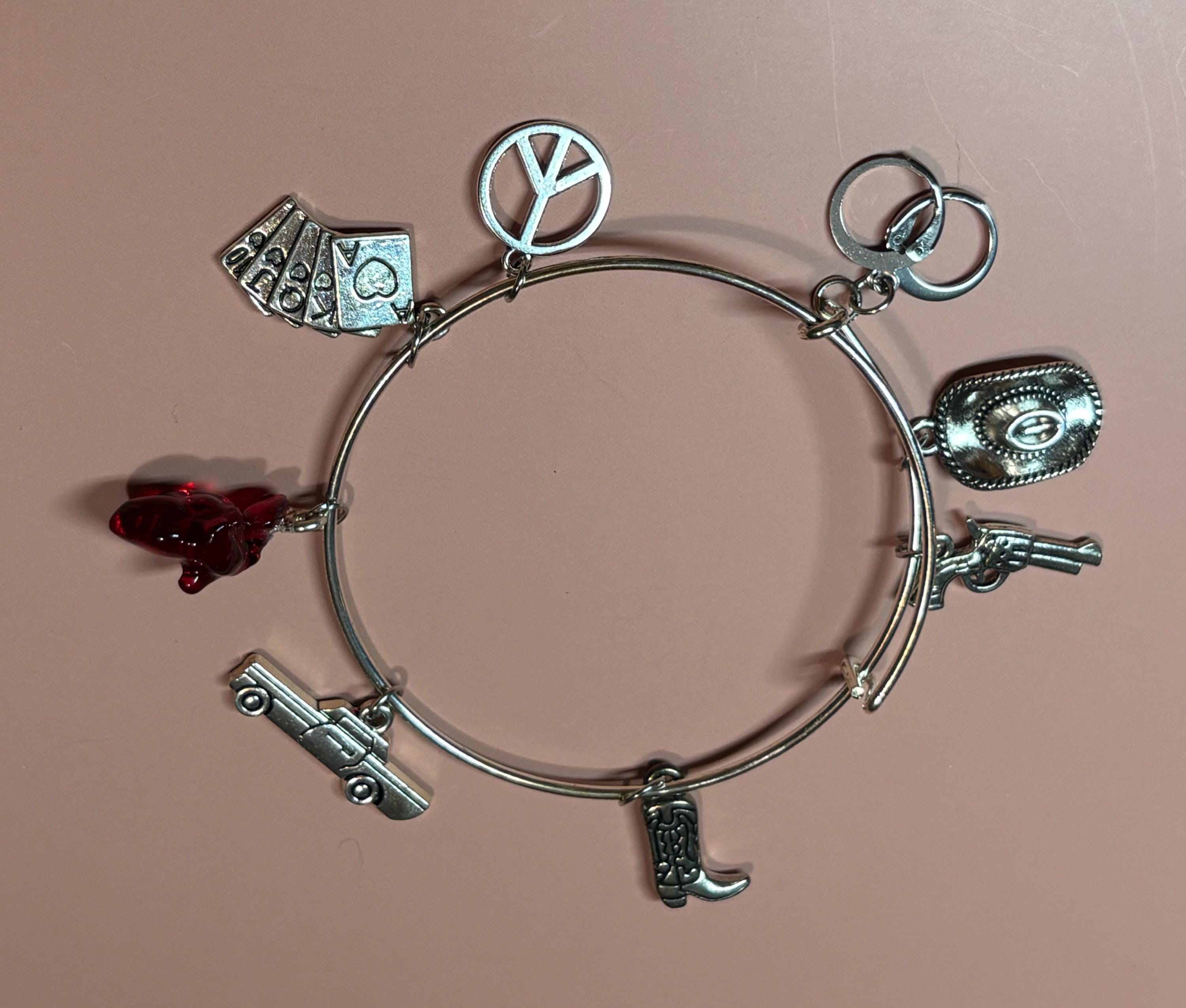 Duster themed silver bangle