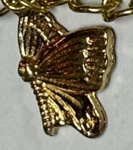 Gold Goth Butterfly/ Skull Keychain