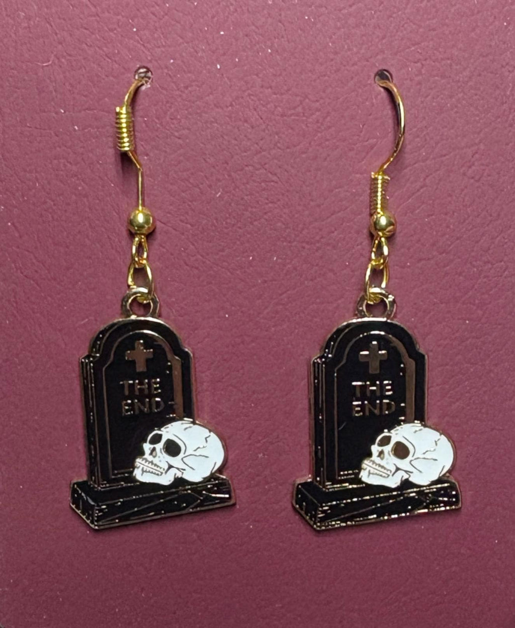 The End Tombstone Earrings | Gold