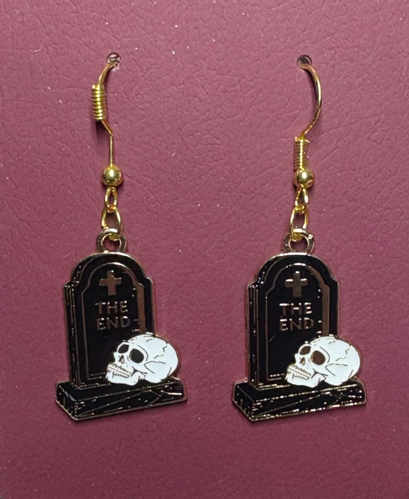 The End Tombstone Earrings | Gold