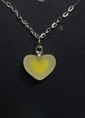 Faux Fogged Glass Heart Necklace | Yellow