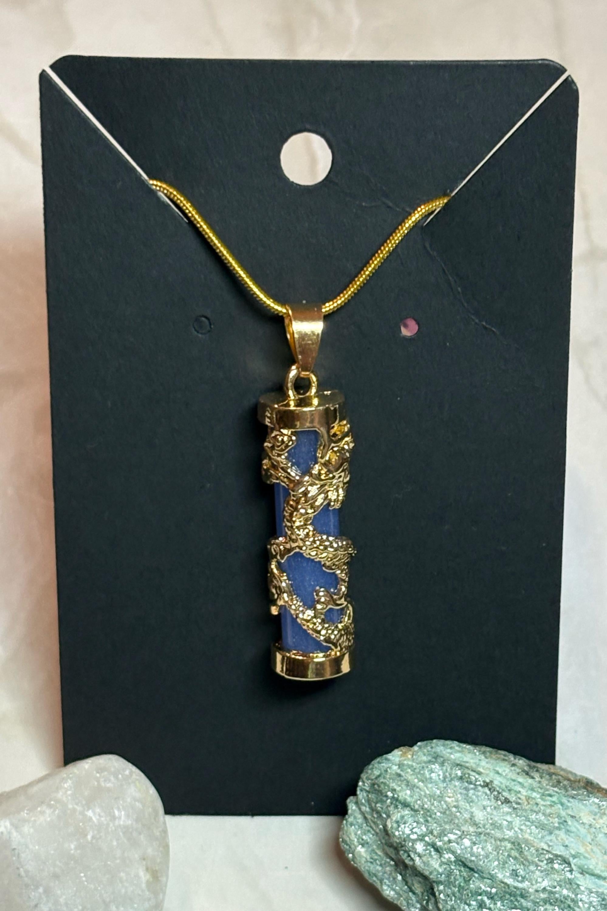 Sodalite Dragon Pendant Necklace