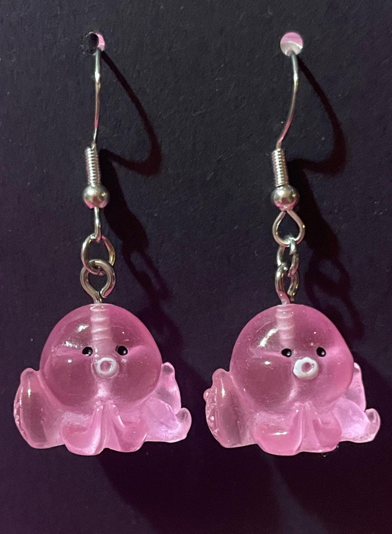 Pink Octopus Earrings