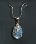 Moonstone Peacock Pendant Necklace