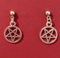 Small Silver Pentagram Earrings
