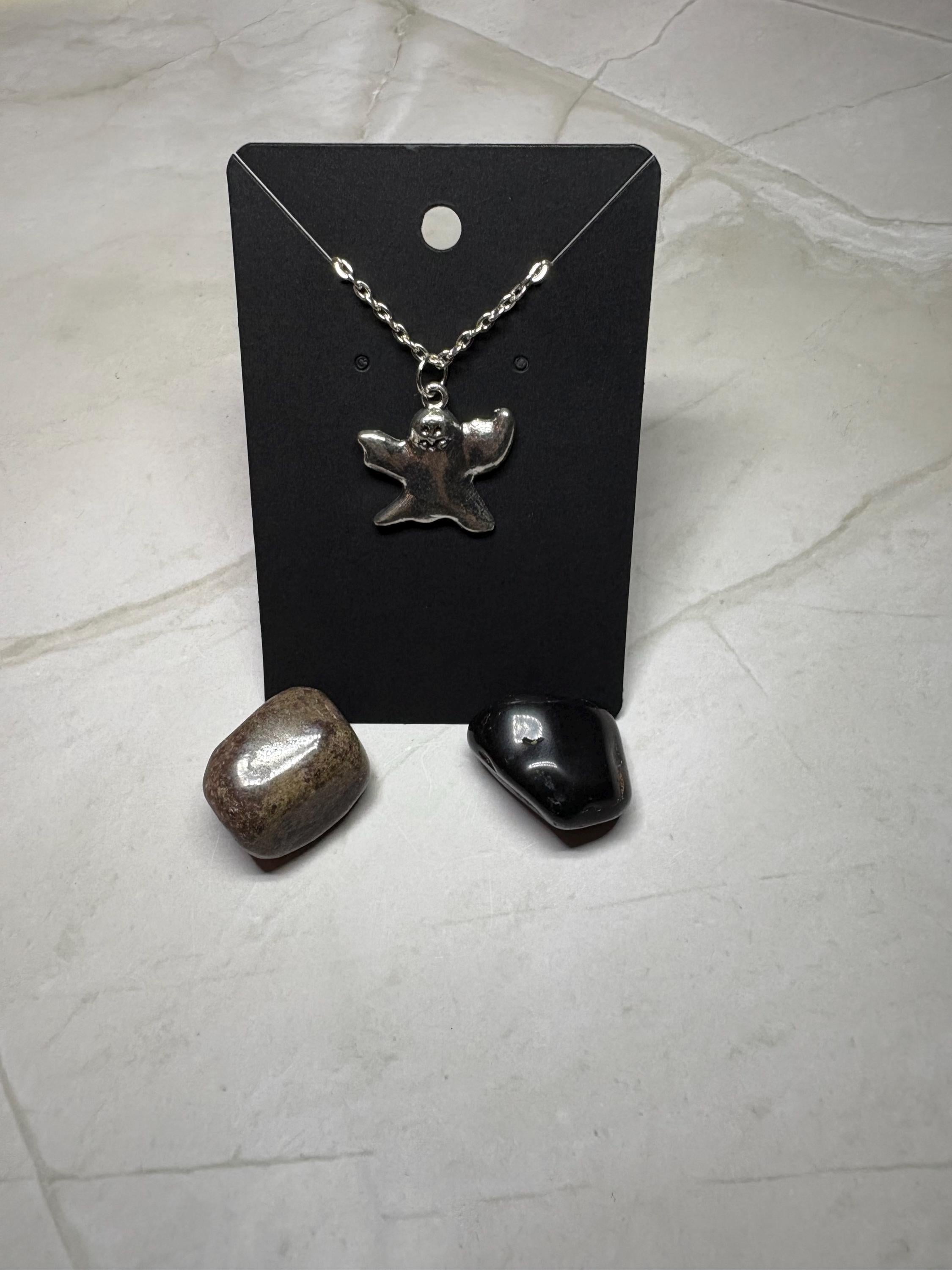 Silver Ghastly Ghost Necklace