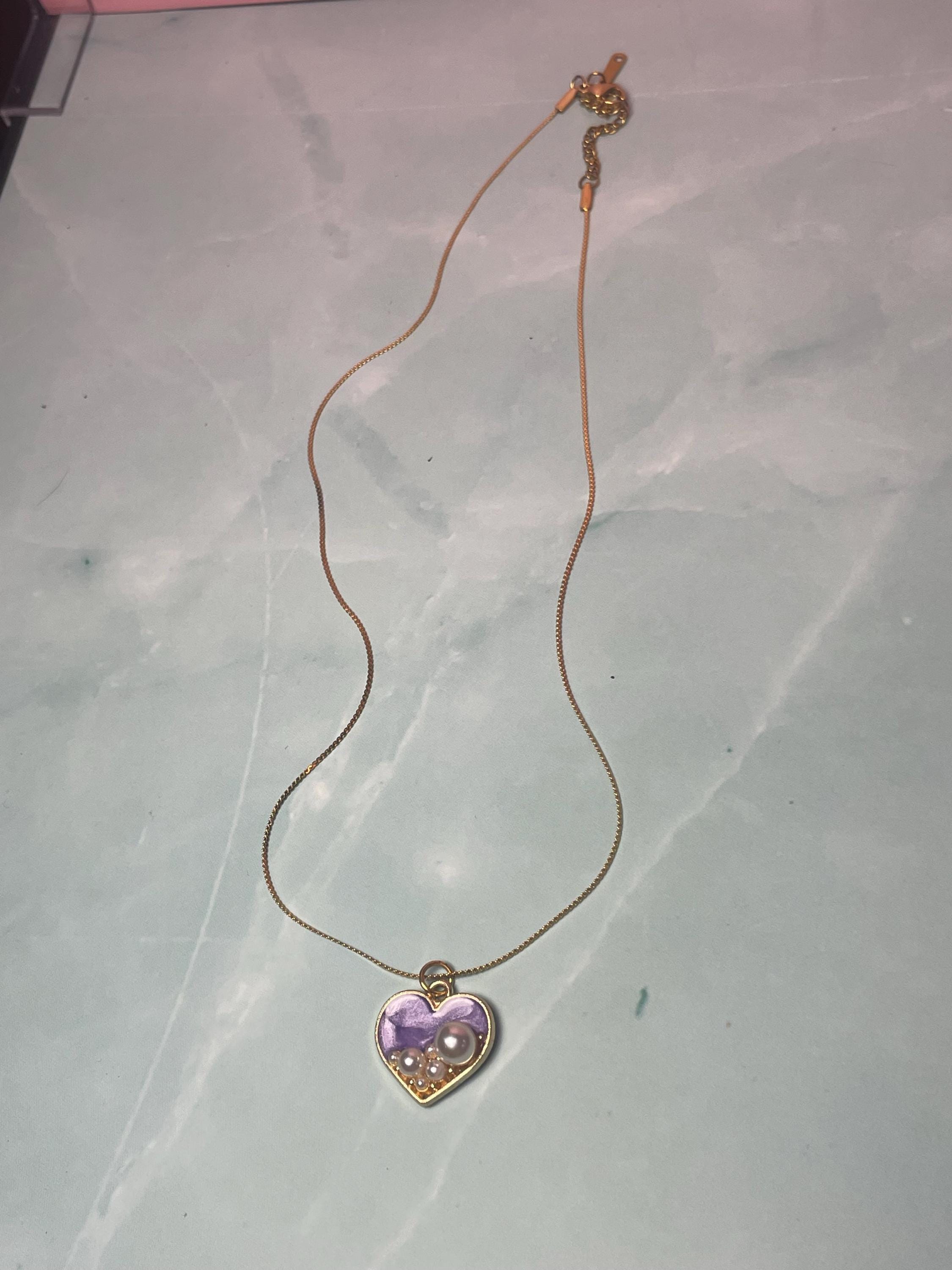 Purple Aphrodite's Heart Necklace