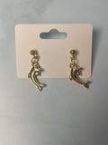 Gold Dolphin Stud Earrings