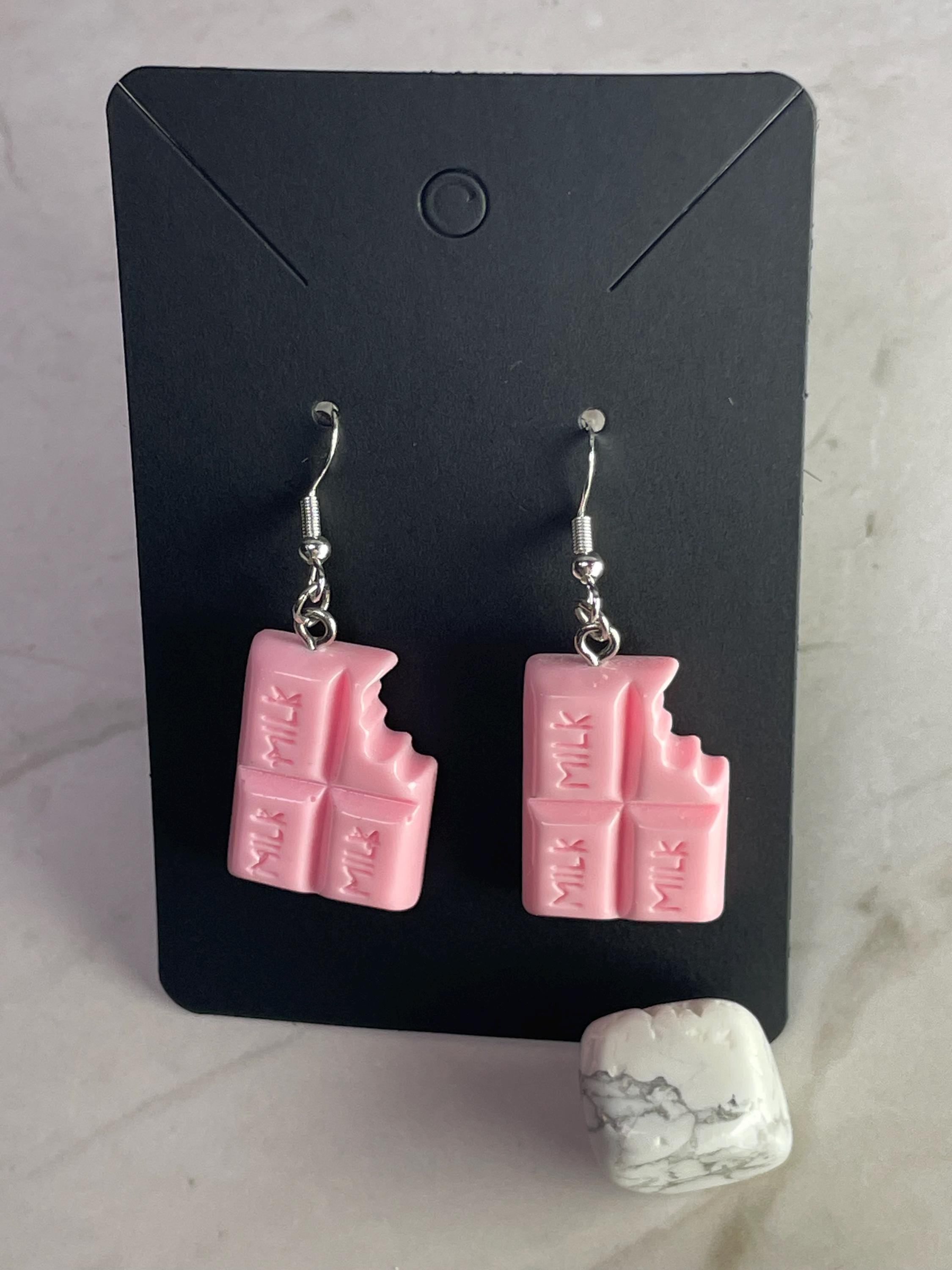 Pink Milk Chocolate Bar Earrings